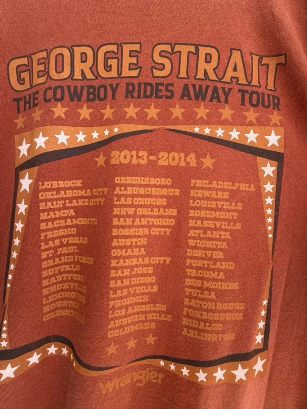 Wrangler Brown George Strait Graphic Short Sleeve Tee
